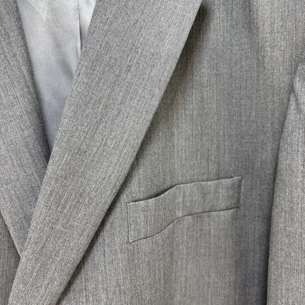 Pronto Uomo Platinum Mens Gray Blazer Suit Jacket Size 48R Wool Classic Business